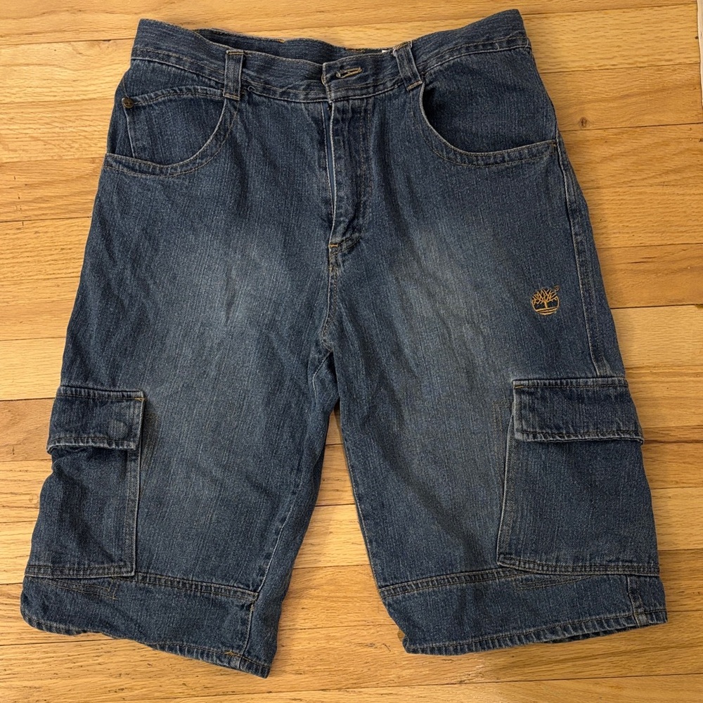 Timberland Men's Blue Denim Cargo Shorts